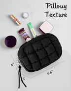 Black quilted puffer tote bag for women, lightweight crossbody travel and gym bag with spacious interior from Hypes Inventory.