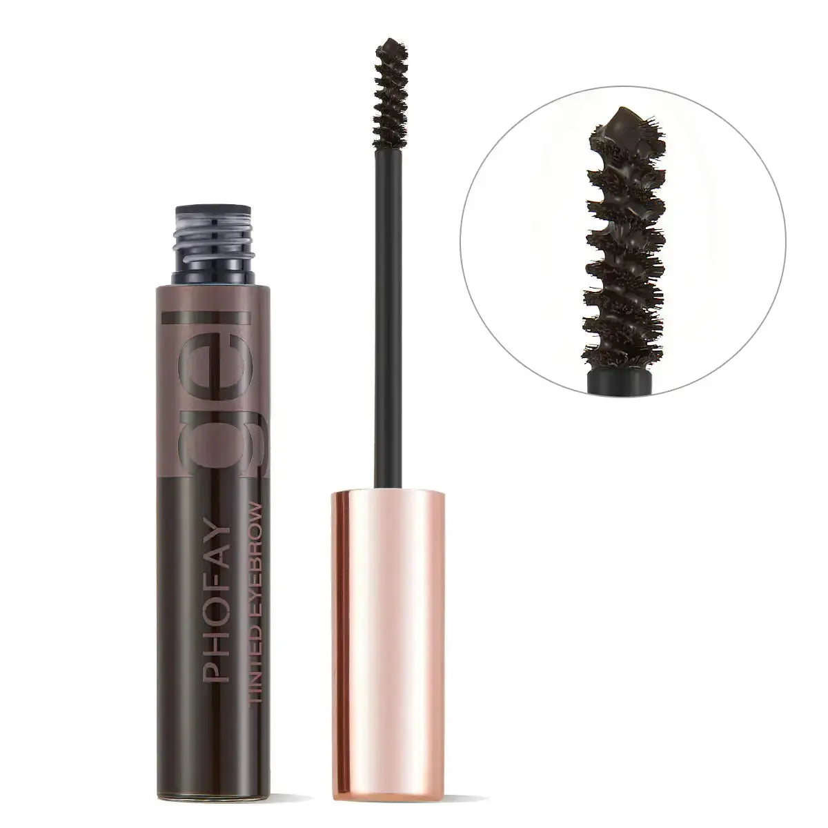 Hypes Inventory PHOFAY tinted eyebrow gel applied on eyebrows, providing natural color and definition for a polished look.