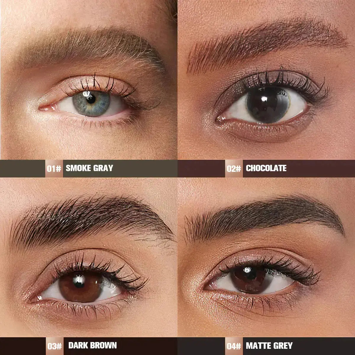 Hypes Inventory PHOFAY waterproof eyebrow pencil with spoolie for natural, defined eyebrows in a close-up shot