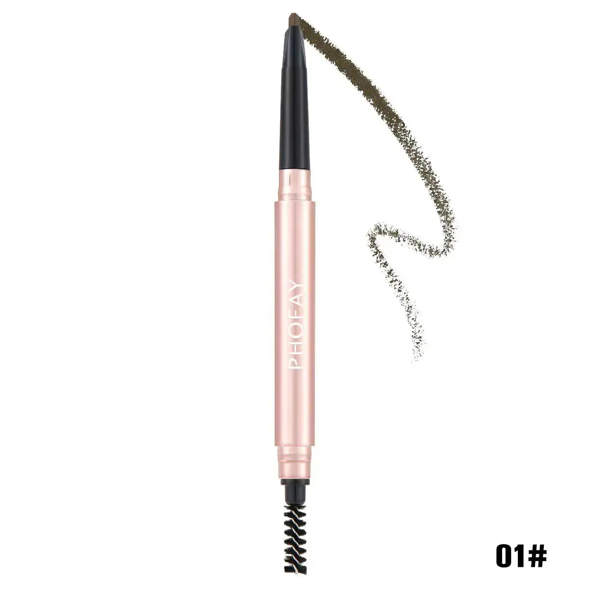 Hypes Inventory PHOFAY waterproof eyebrow pencil with spoolie for natural, defined eyebrows, shown in close-up image