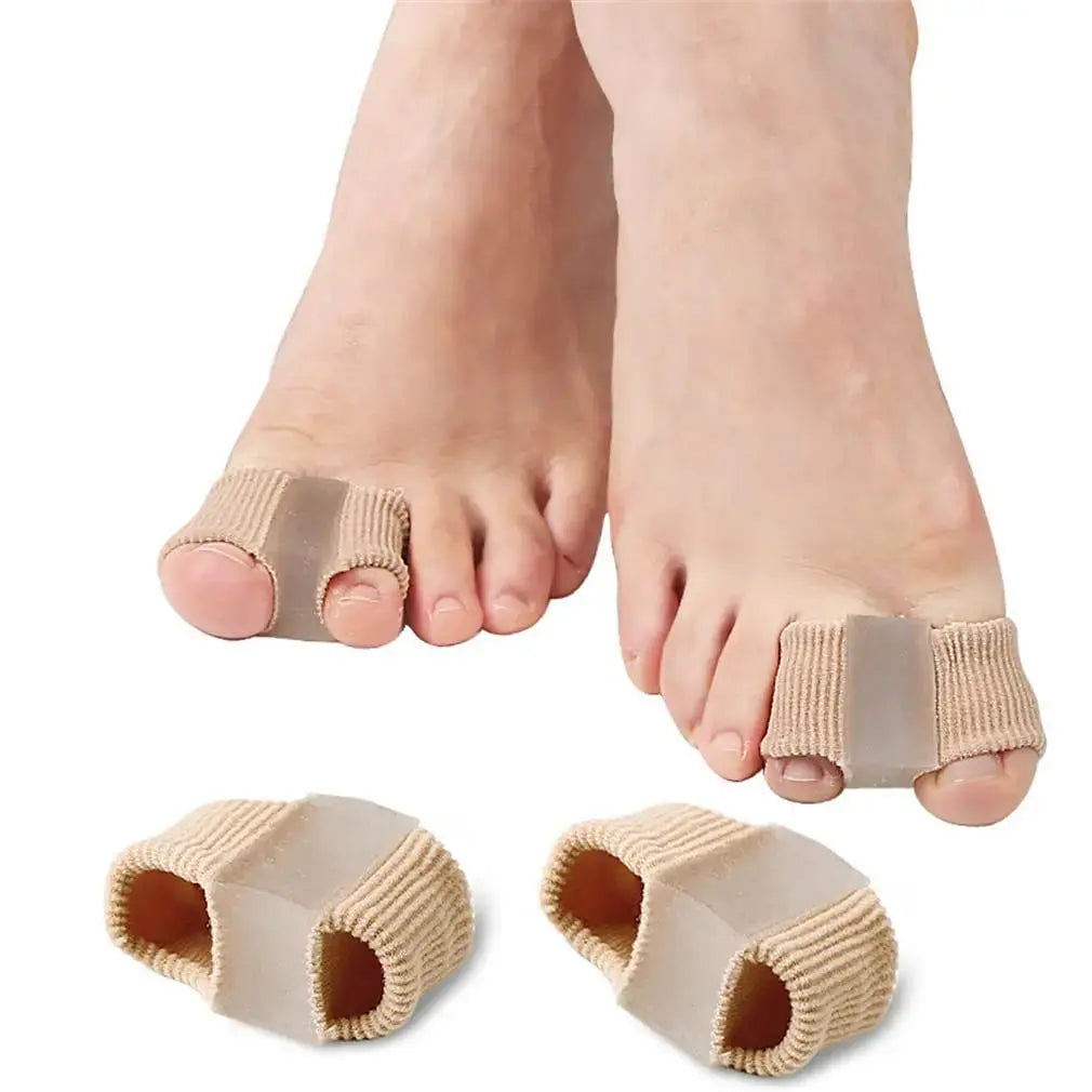 Gel bunion corrector toe separator and spacer for foot pain relief, designed to realign toes and reduce discomfort.