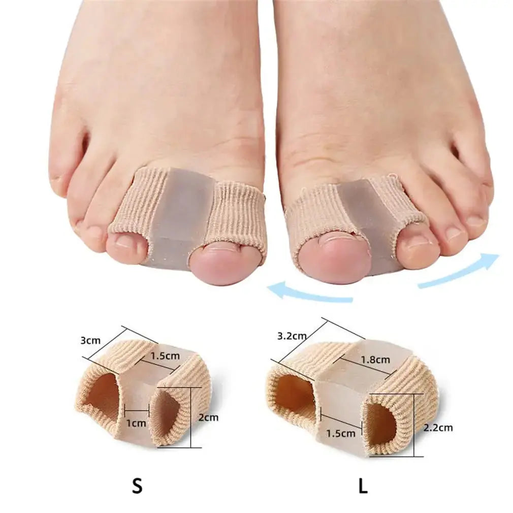 Gel bunion corrector toe separator for foot pain relief by HealArch, designed to realign toes and reduce discomfort.