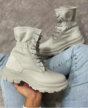 Women’s Winter Round Toe Mid-Tube Martin Boots – Warm Viscose Long Boots with Thick Heel Hypes Inventory