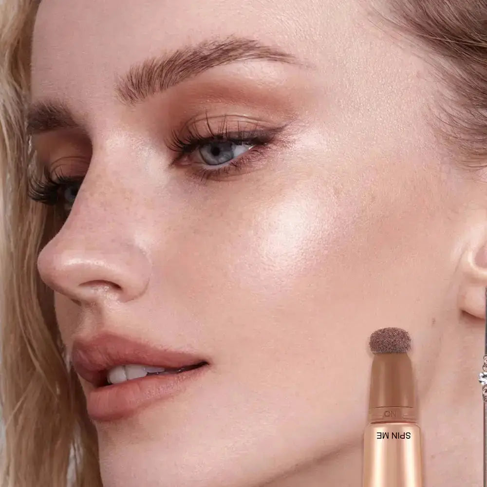 Hypes Inventory Liquid Highlighter Wand with a shiny, glowing finish, perfect for natural or glamorous makeup looks.