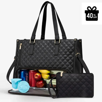 Hypes Inventory insulated laptop tote bag with padded interior and carrying handles, designed for work and travel.