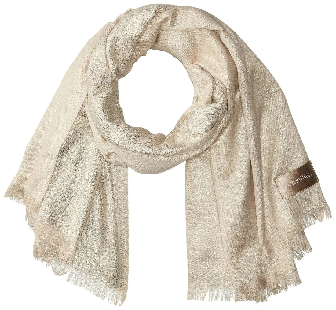 Calvin Klein Metallic Plaited Evening Scarf – Lightweight & Elegant Wrap Hypes Inventory