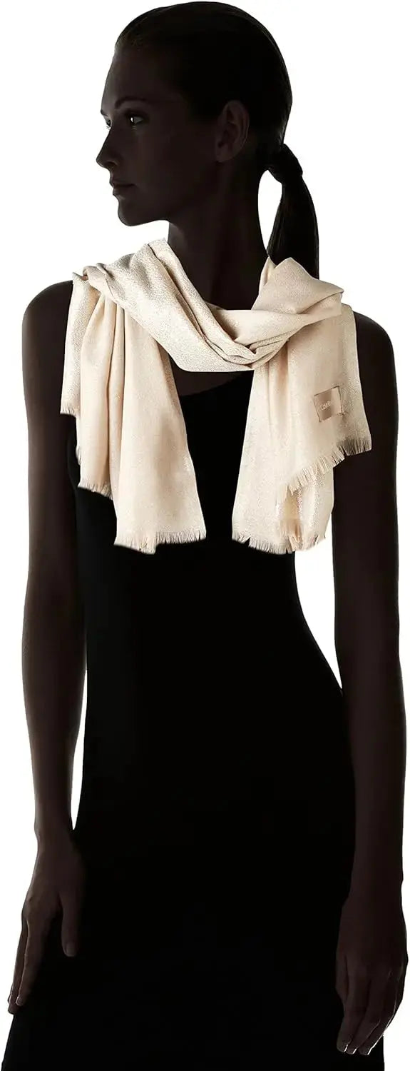 Calvin Klein Metallic Plaited Evening Scarf – Lightweight & Elegant Wrap Hypes Inventory