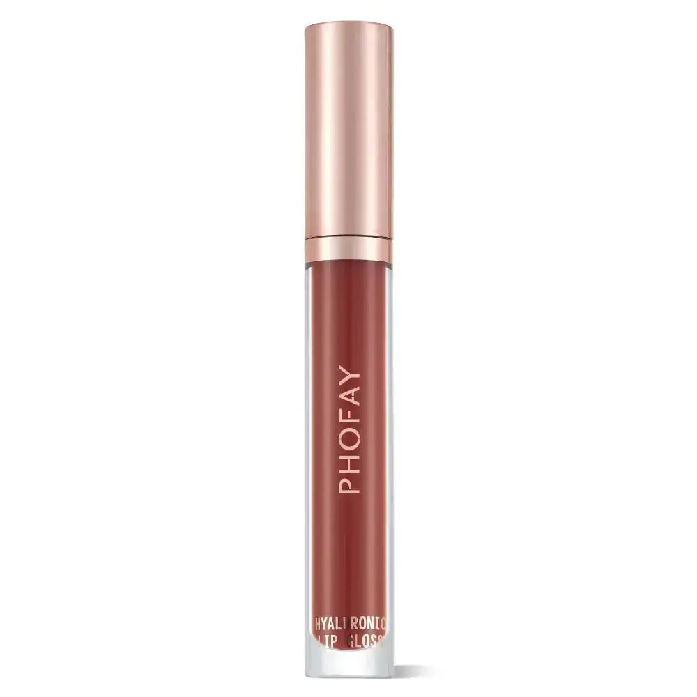 Hypes Inventory PHOFAY Hydrating Hyaluronic Lip Gloss in a clear tube with shiny, glossy finish and applicator wand visible.