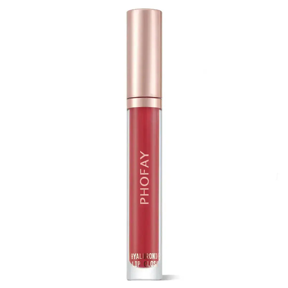 Hydrating PHOFAY Hyaluronic Lip Gloss by Hypes Inventory with glossy finish and smooth, shiny appearance on lips.