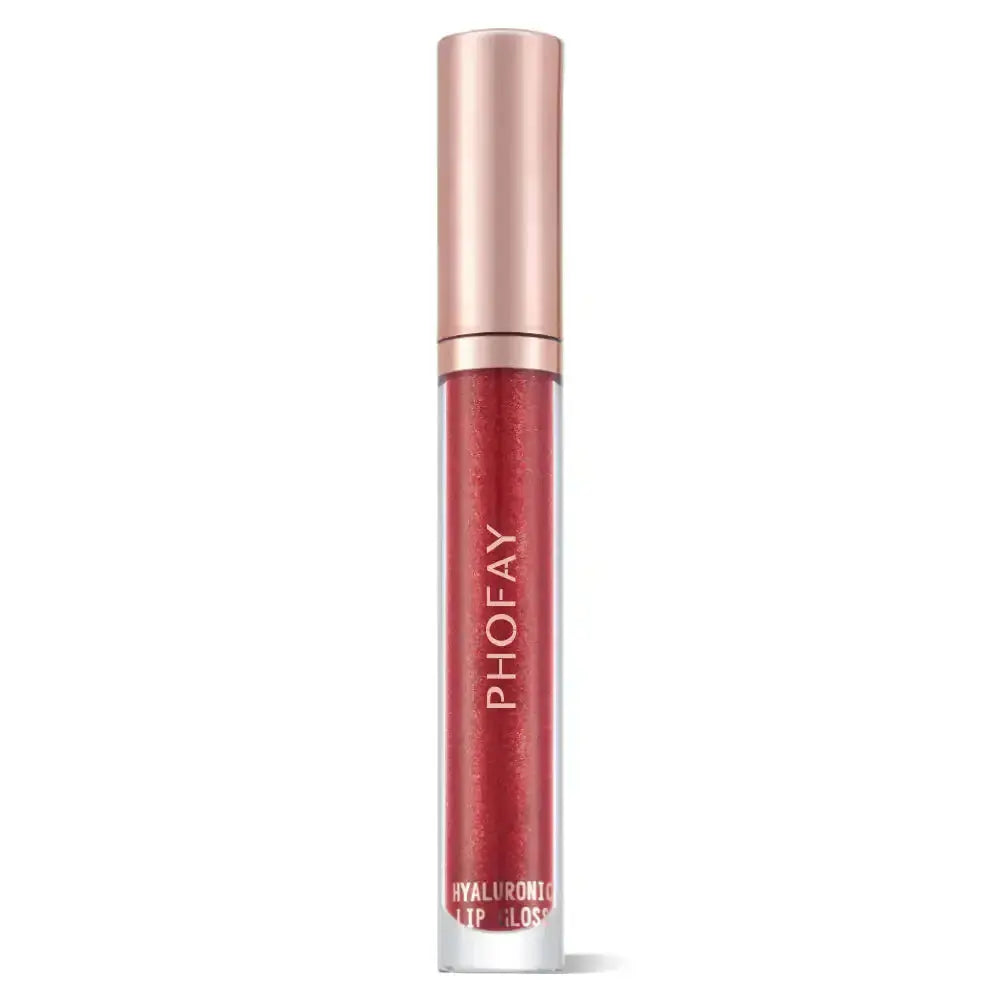 Hypes Inventory PHOFAY Hydrating Hyaluronic Lip Gloss applied on lips, showcasing shiny, smooth, and moisturized lips.
