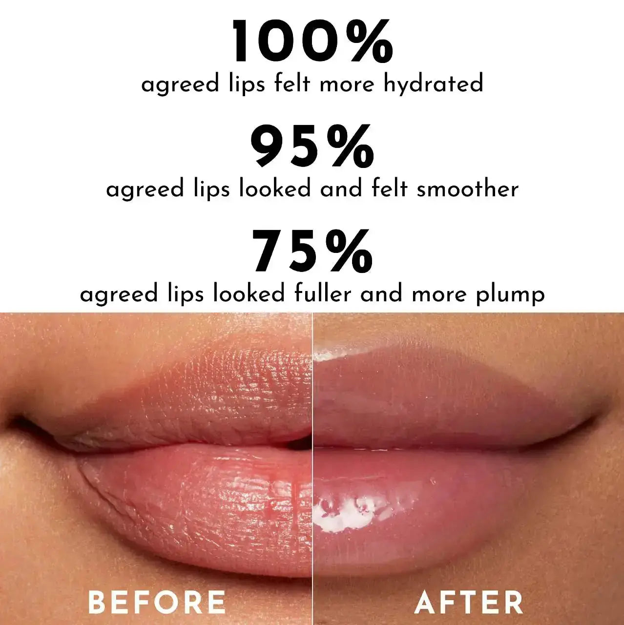 Hypes Inventory PHOFAY Hydrating Hyaluronic Lip Gloss with shiny, smooth finish and clear packaging showing the gloss inside.