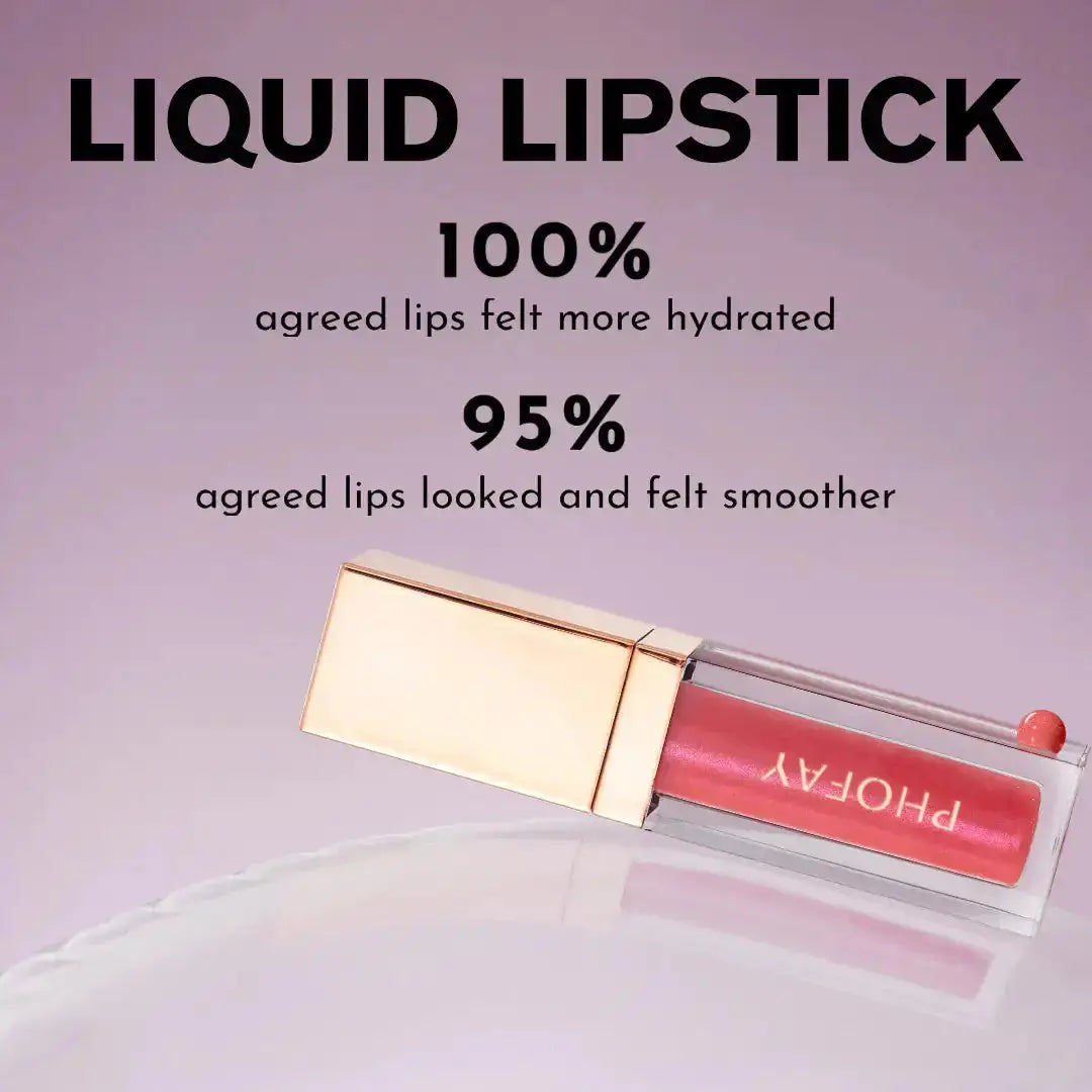 Hypes Inventory PHOFAY Ultra-Glossy Hydrating Lip Gloss with shiny, smooth finish, visible applicator and glossy lips in the image.