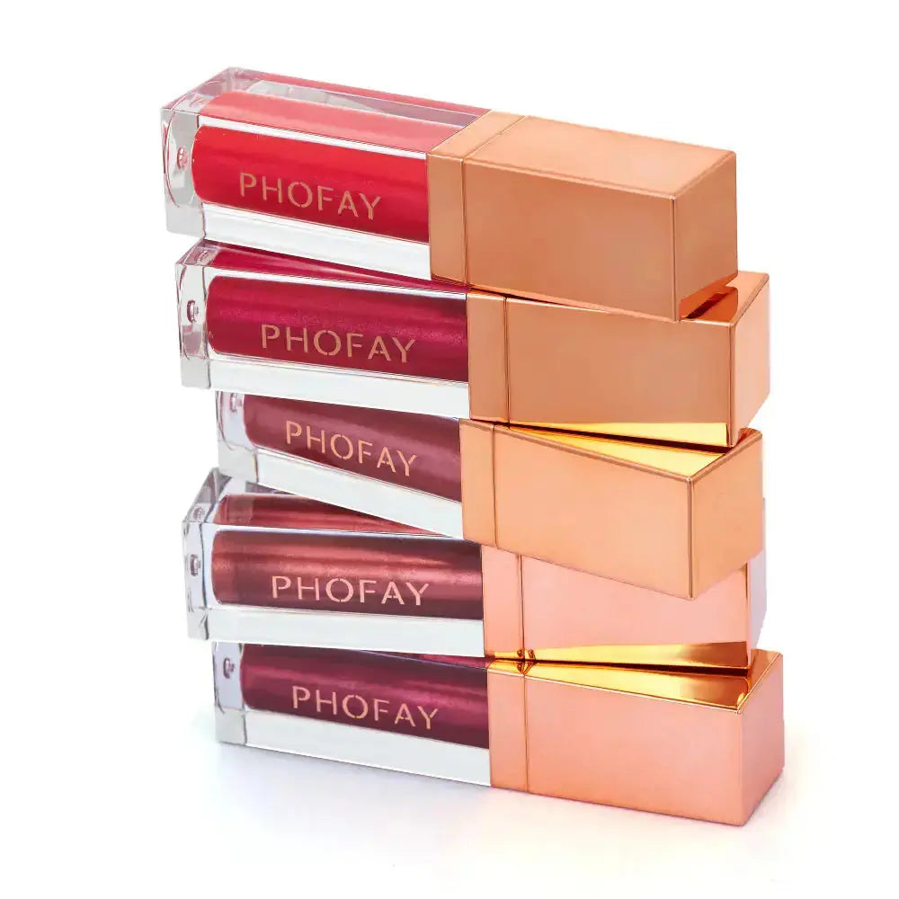 Hydrating PHOFAY Ultra-Glossy Lip Gloss by Hypes Inventory, showing a shiny, smooth lip gloss tube with a clear applicator wand.