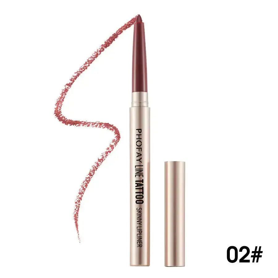 Hypes Inventory waterproof lip liner pencil with precise tip, long-lasting formula, and sleek black packaging.