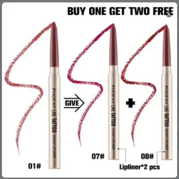 Hypes Inventory waterproof lip liner pencil with sharpener, long-lasting lip color, in a sleek black and silver design.