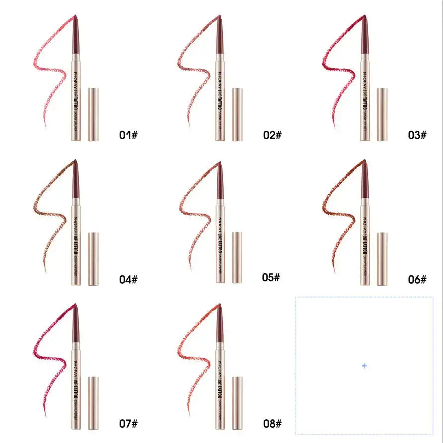 Hypes Inventory waterproof lip liner pencil by PHOFAY, long-lasting lip liner with precise tip for defining lips.