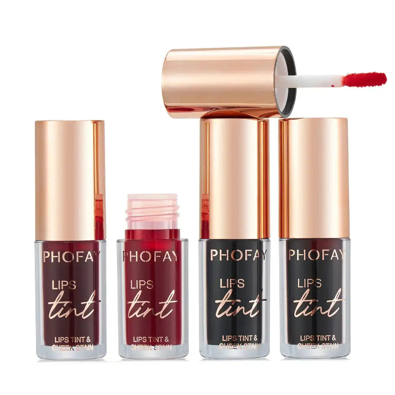 Hypes Inventory PHOFAY long-lasting lip and cheek tint in a sleek tube, showcasing vibrant color and smooth application.