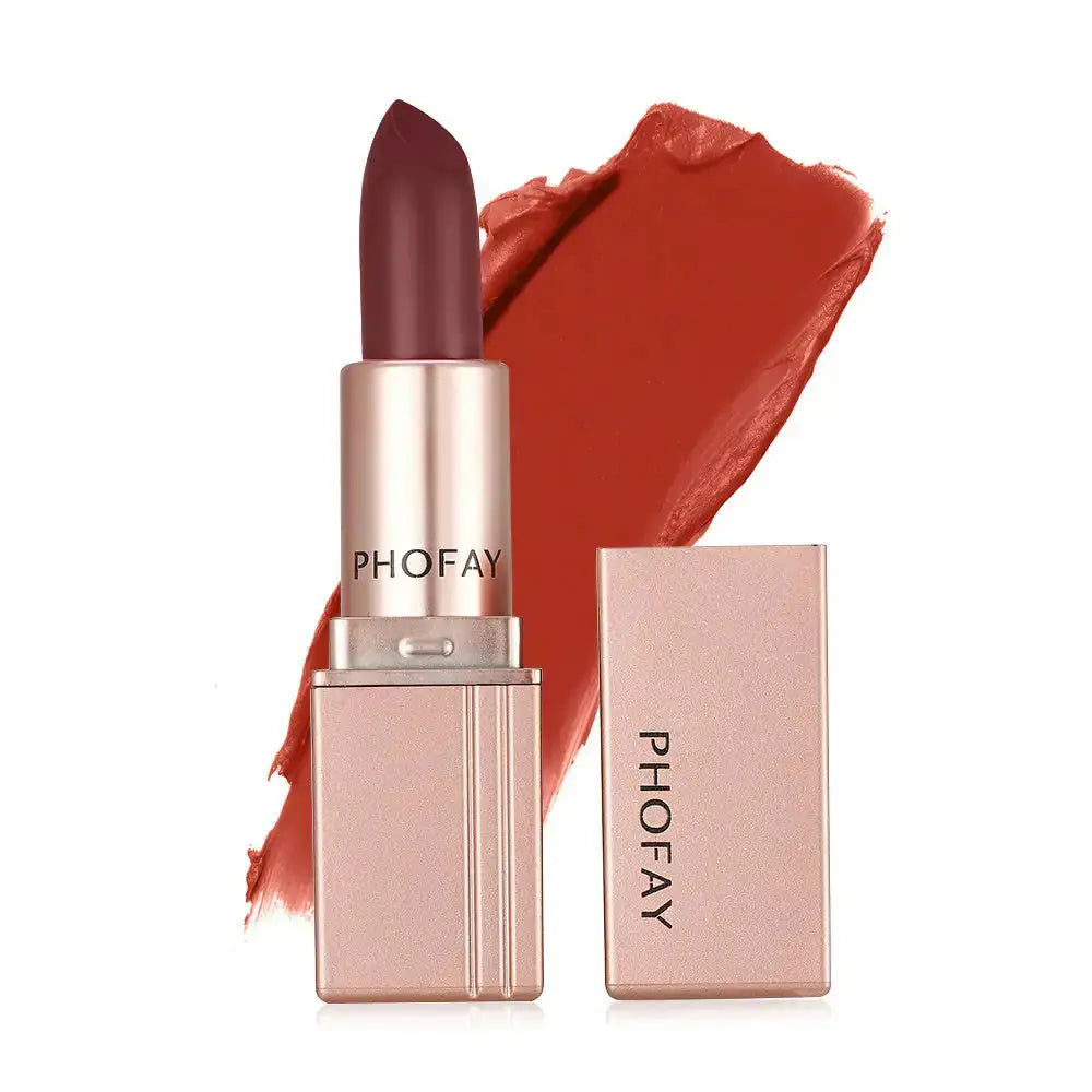 Hypes Inventory PHOFAY matte lipstick, long-lasting waterproof lipstick in a sleek tube, ready to enhance your lip look.