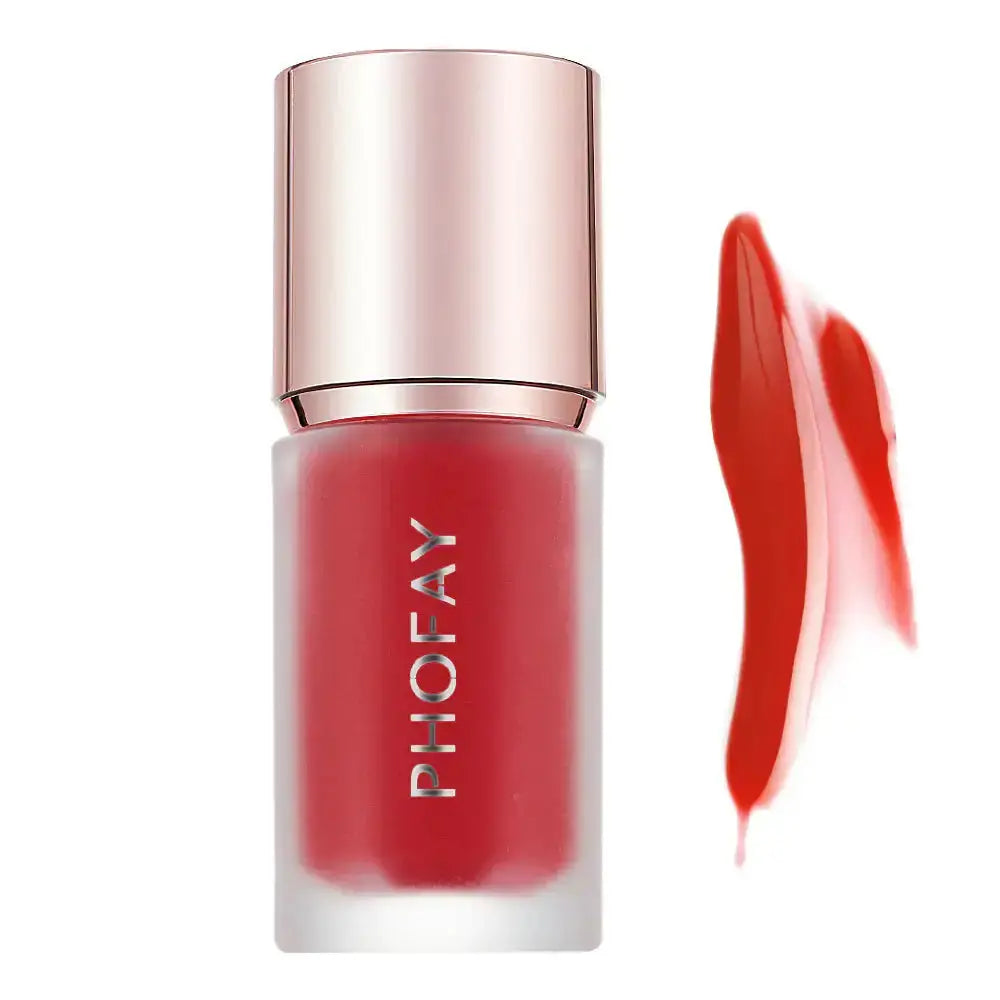 Hypes Inventory PHOFAY Mousse Liquid Blush in a sleek tube, showing a soft pink shade and smooth texture for natural cheeks.