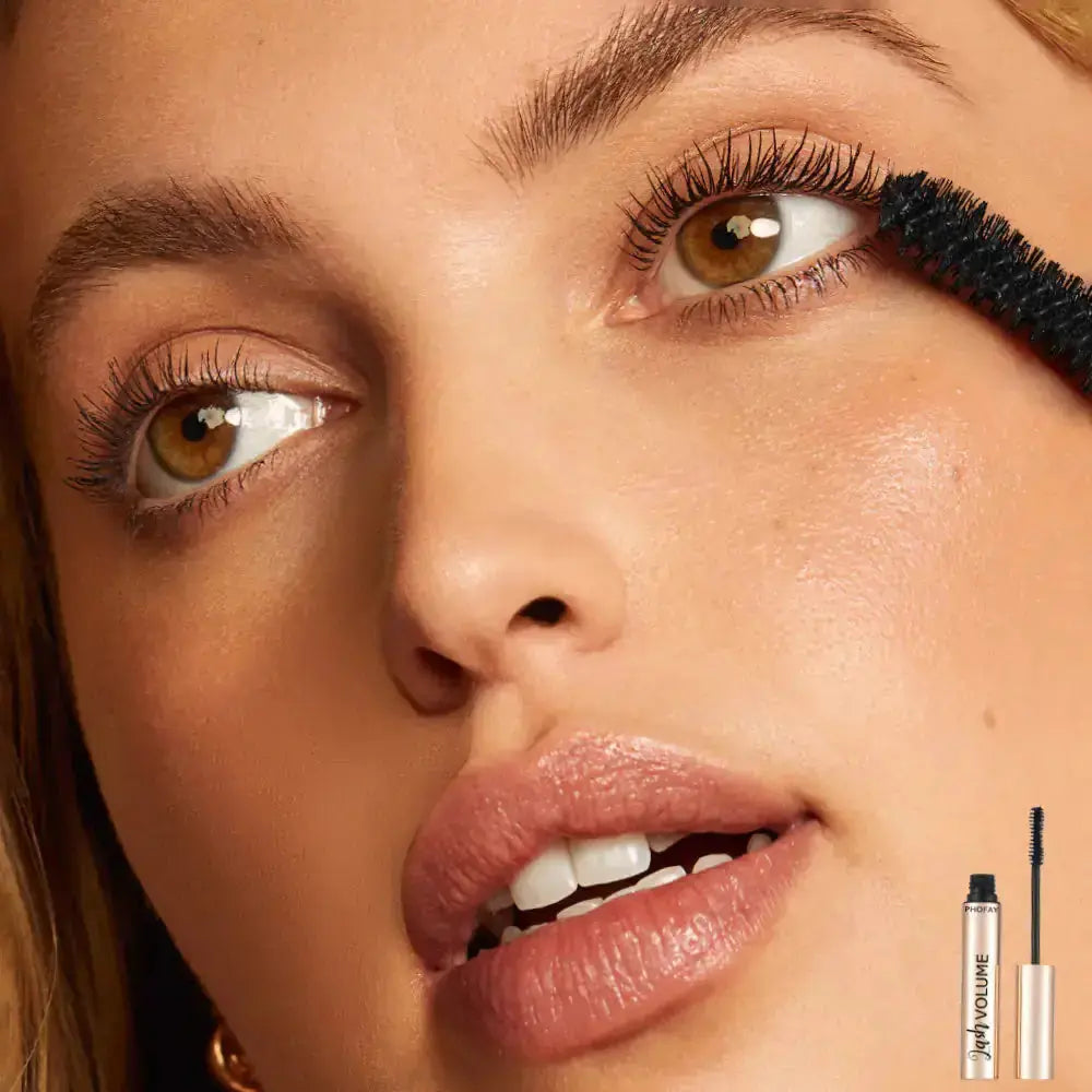 Hypes Inventory volumizing and lengthening curling mascara in black with a sleek tube, showcasing a brush applicator for dramatic lashes.