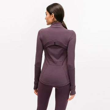 Women's Nylon Stretch Zip-Up Yoga Jacket for Fall/Winter Hypes Inventory