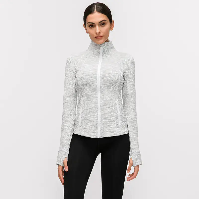 Women's Nylon Stretch Zip-Up Yoga Jacket for Fall/Winter Hypes Inventory