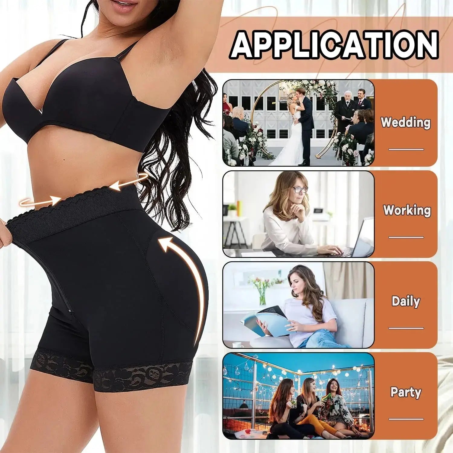 Black Curve Confidence Plus Size Shapewear by Hypes Inventory, tummy control body shaper for women in size S to 6XL, seamless fit.