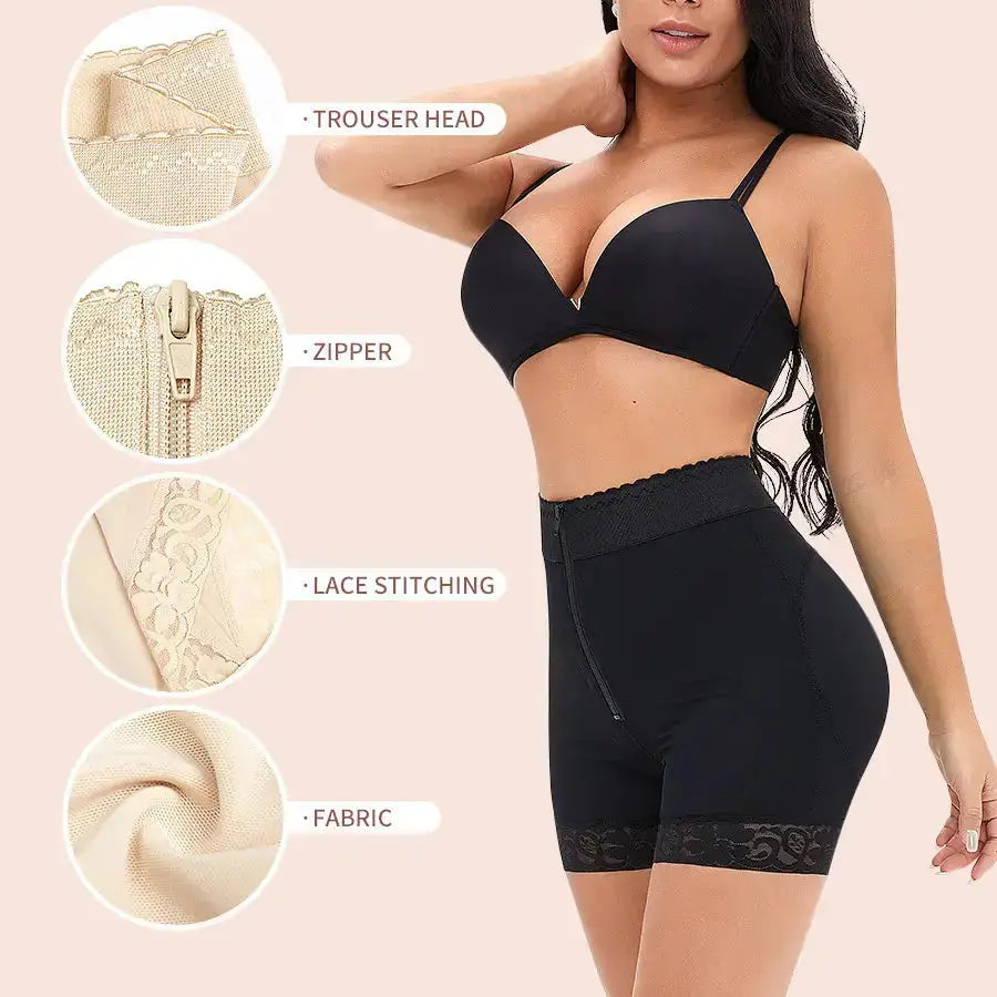 Black Curve Confidence™ Plus Size Shapewear by Hypes Inventory, tummy control body shaper for women in size S–6XL, designed for a smooth silhouette.