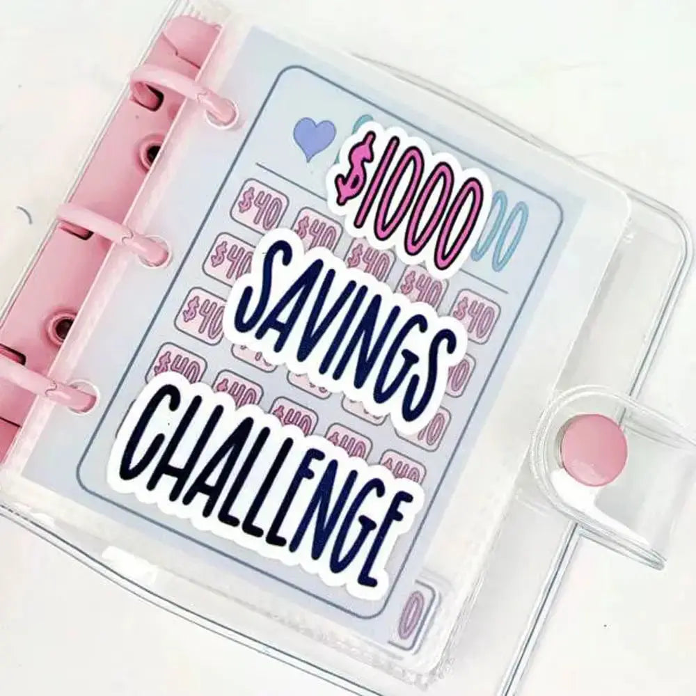 1000 Savings Challenge Binder with Cash Envelopes – Money Saving Planner