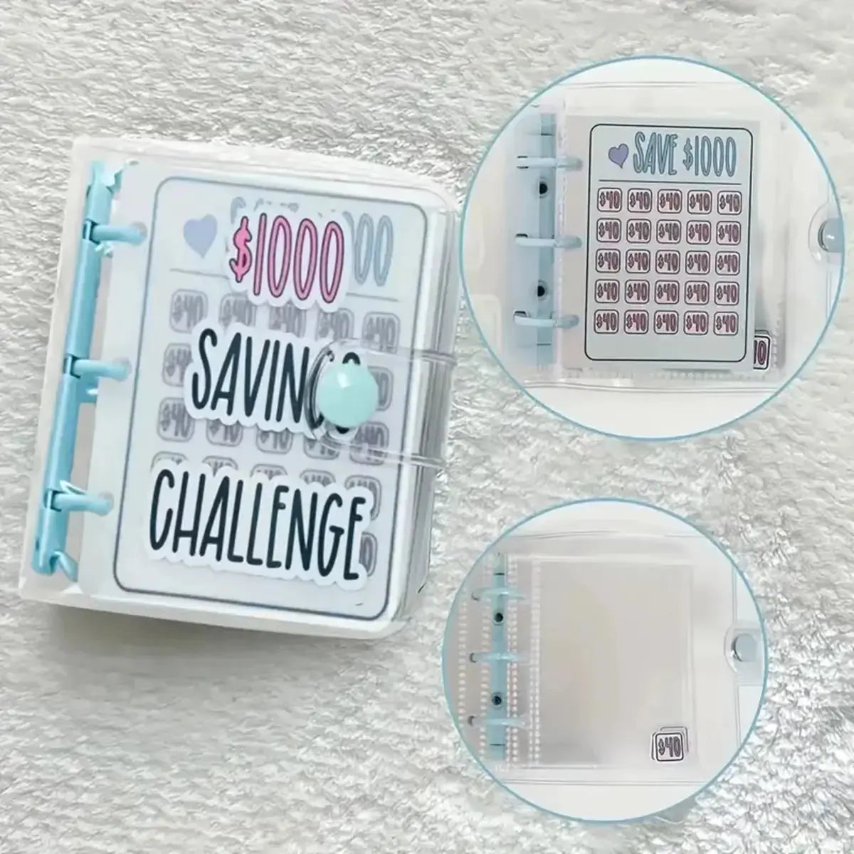 1000 Savings Challenge Binder with Cash Envelopes – Money Saving Planner