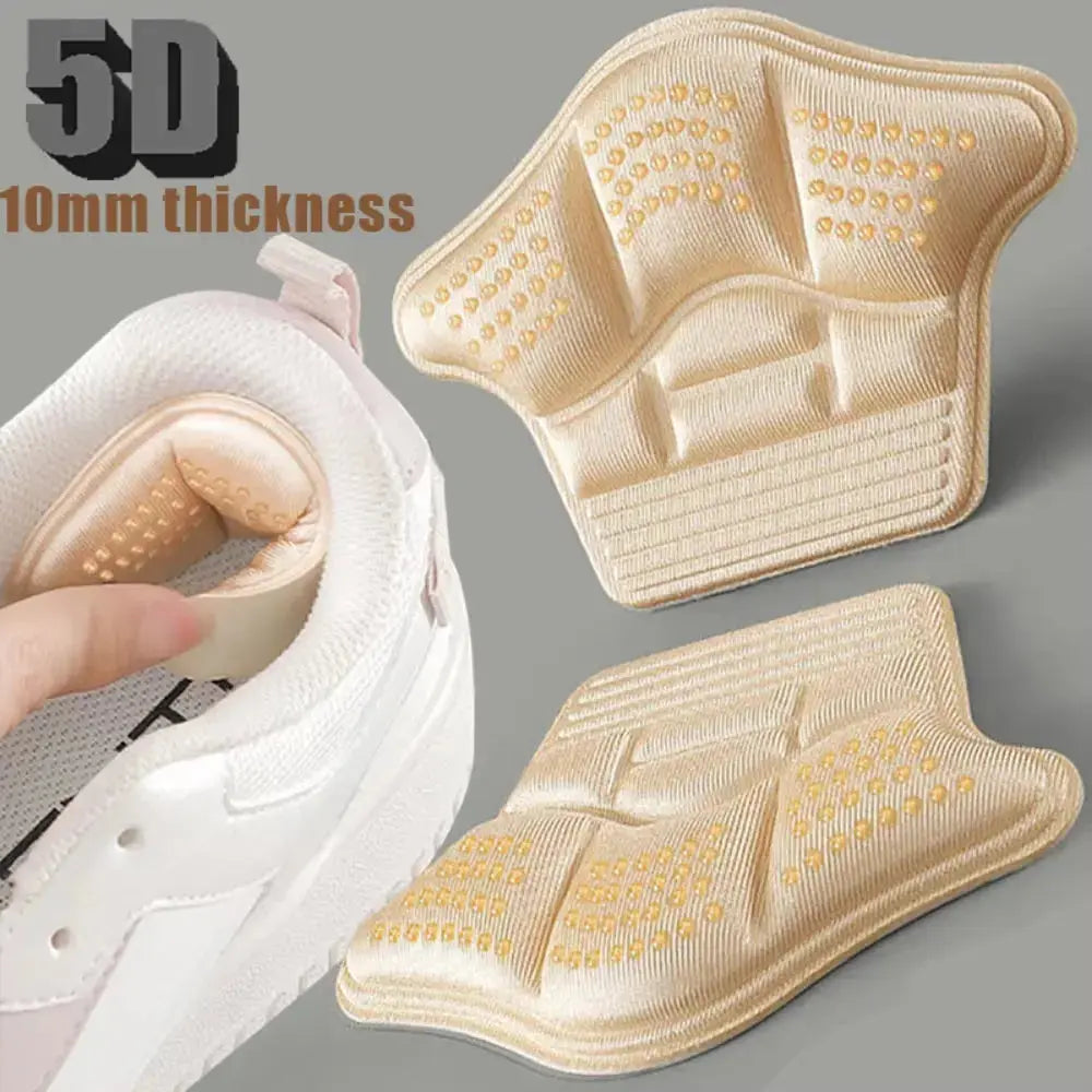 Hypes Inventory anti-slip shoe heel pads attached inside loose women's shoes for added comfort and grip.
