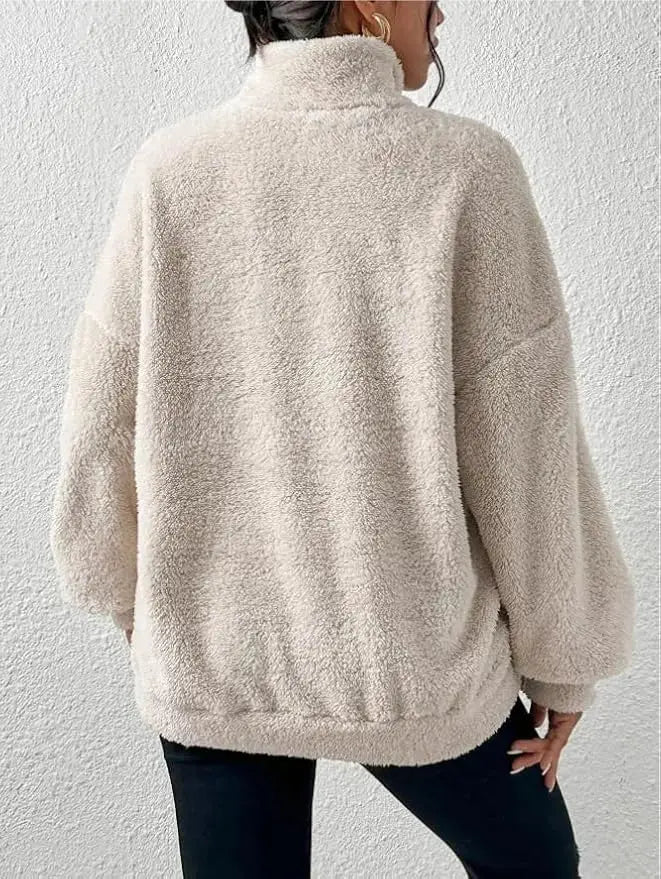 Velvet Stand Collar Sweater for Women | Warm Elegant Autumn & Winter Pullover Hypes Inventory