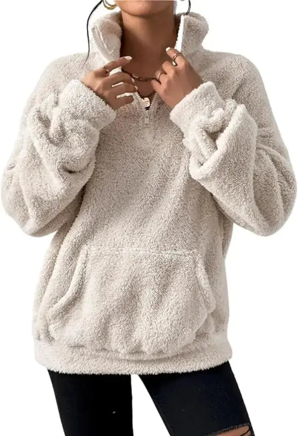 Velvet Stand Collar Sweater for Women | Warm Elegant Autumn & Winter Pullover Hypes Inventory