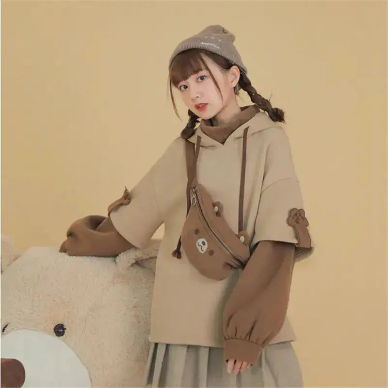Korean Style Fleece Sweatshirt Set | Thick Warm Hoodie Outfit for Autumn & Winter Hypes Inventory