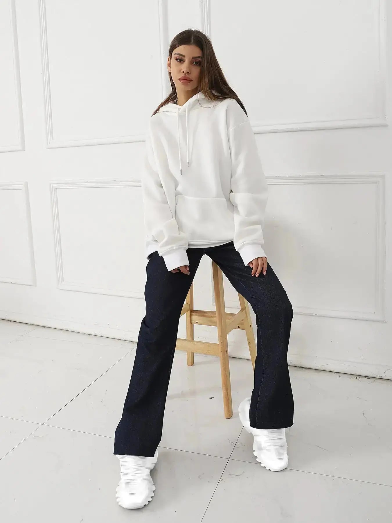 Women's Fashionable Casual Printed Long Sleeved Sweatshirt Hypes Inventory