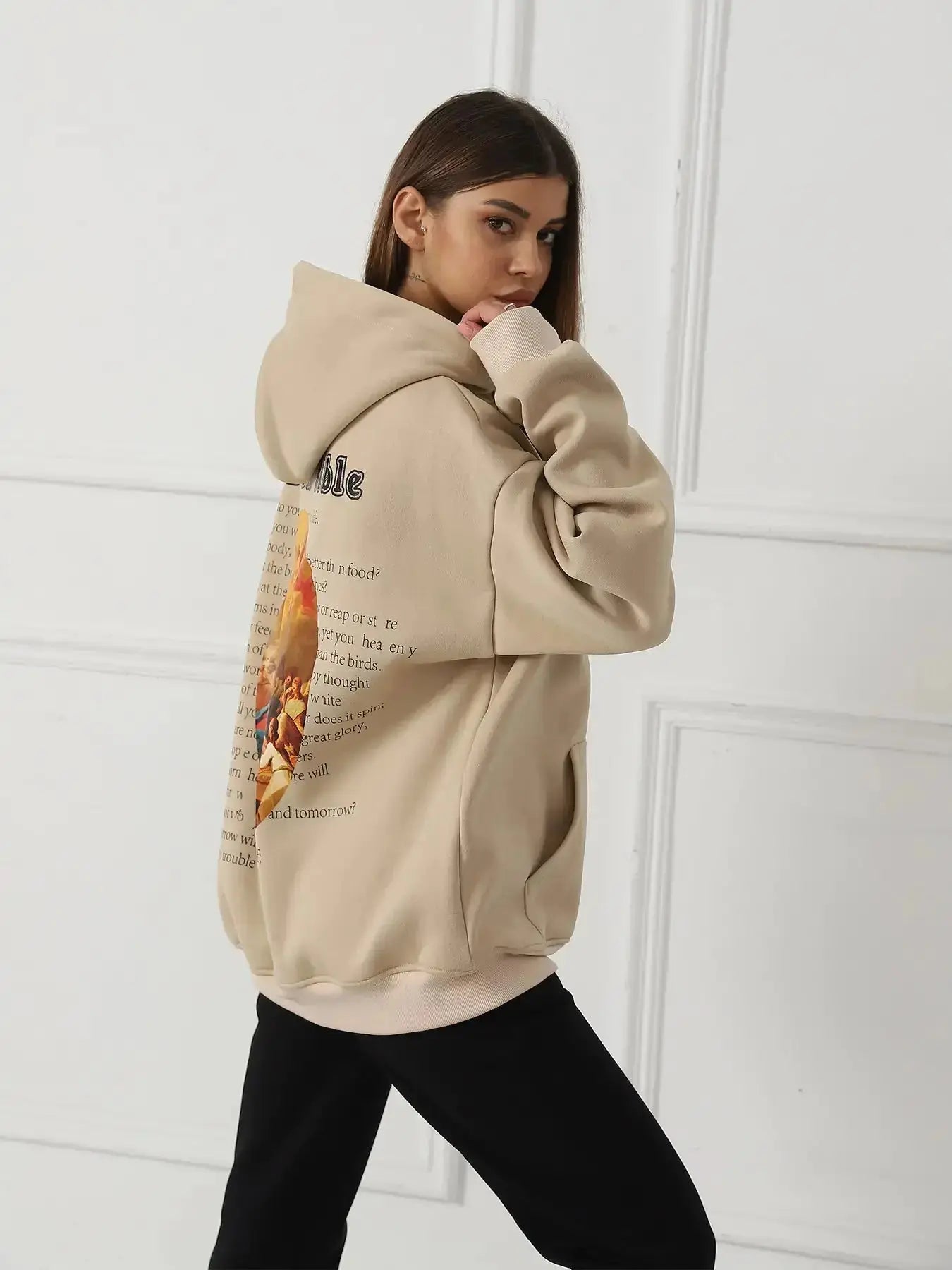 Women's Fashionable Casual Printed Long Sleeved Sweatshirt Hypes Inventory