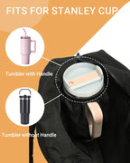 Black quilted puffer tote bag for women by Hypes Inventory, lightweight travel gym bag with cup holder and multiple compartments