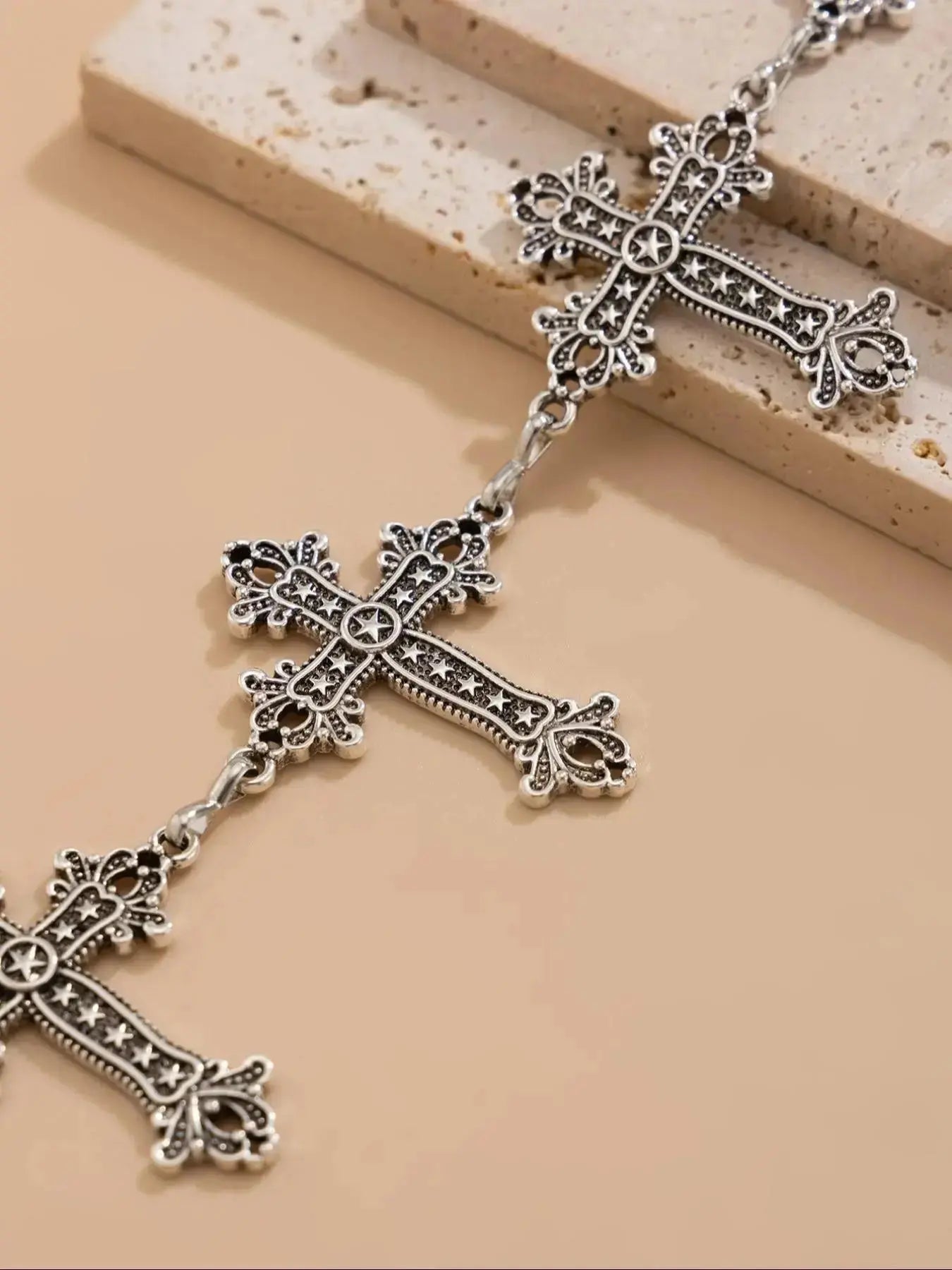Women’s Punk Cross Waist Chain Belt – Adjustable Silver Body Chain for Dresses, Jeans & Festival Outfits | Trendy Gothic Charm Jewelry Gift
