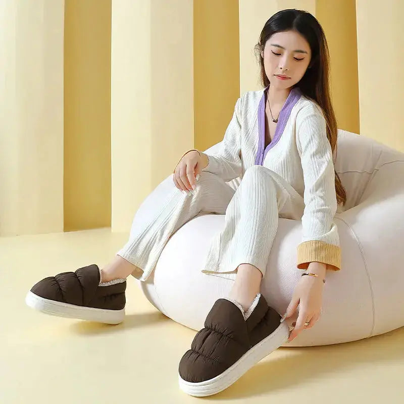 Plush-Lined Winter Boots – Unisex Warm Indoor & Outdoor Non-Slip Fur Boots Hypes Inventory