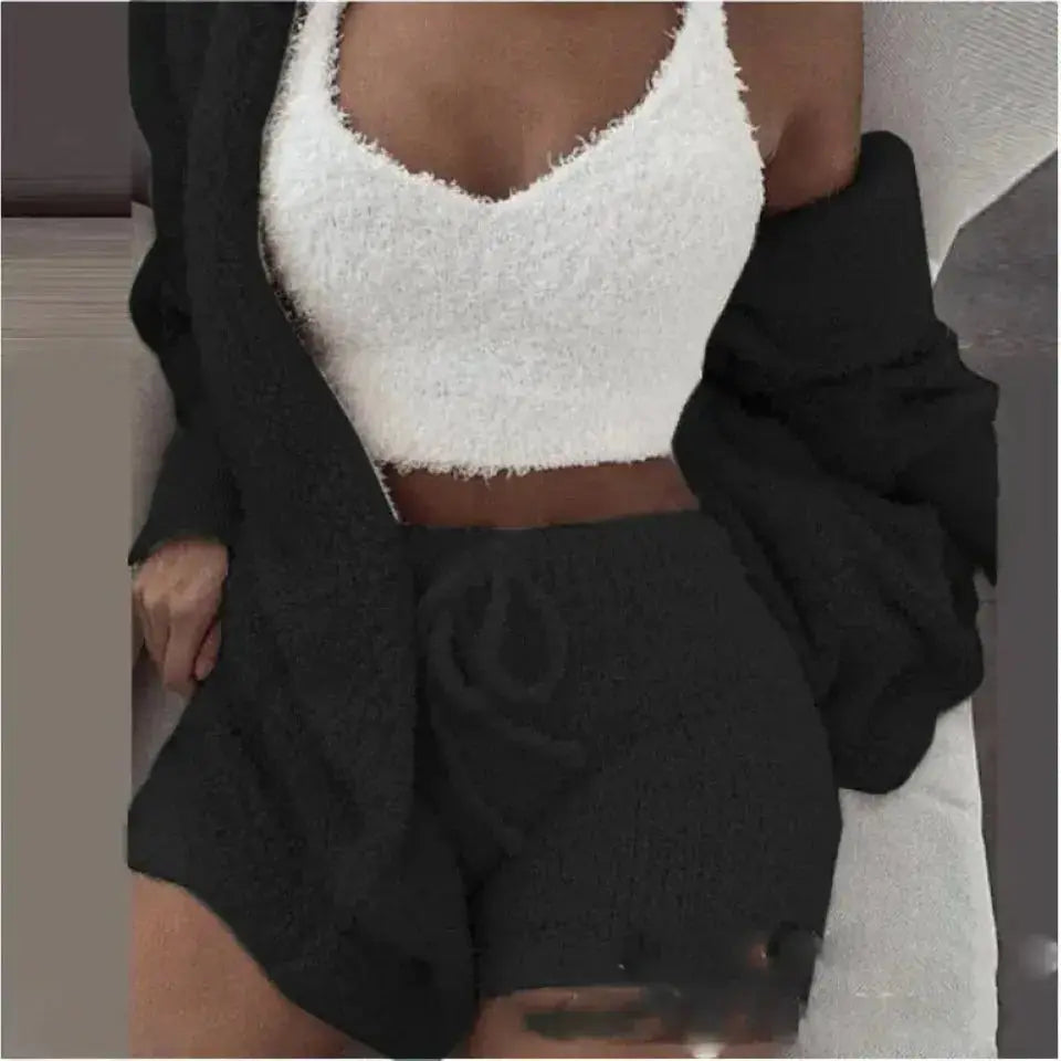 Fashion Plush 3-Piece Women's Loungewear Set Hypes Inventory