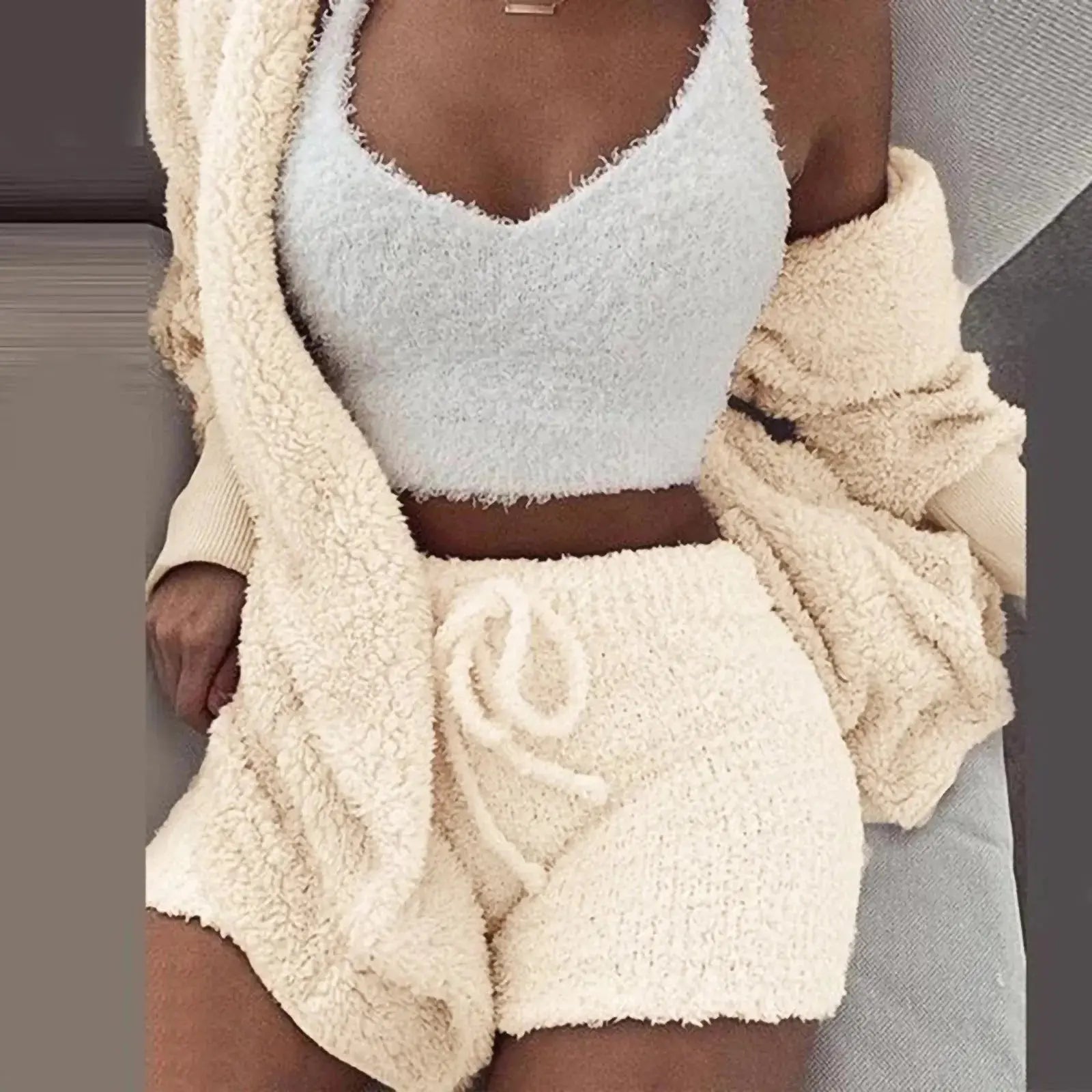 Fashion Plush 3-Piece Women's Loungewear Set Hypes Inventory