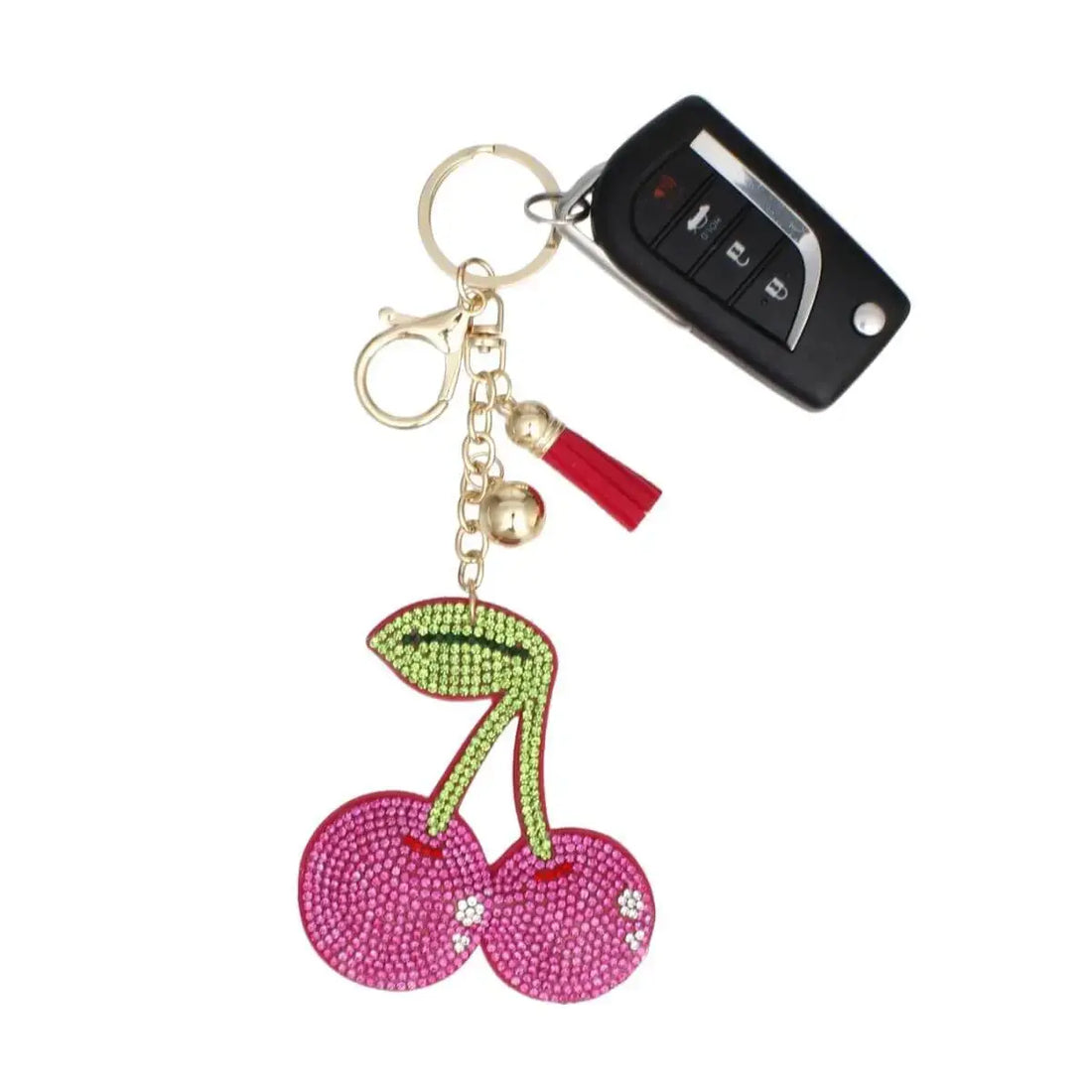 Keychain Cheeky Coquette Fuchsia Cherry Bag Charm I am a Fashion Junky