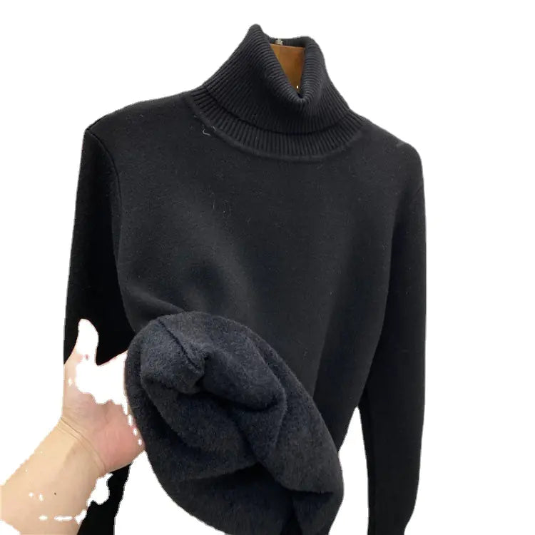 Knitted High Neck Sweater for Women | Warm Autumn & Winter Stretch Knit Top