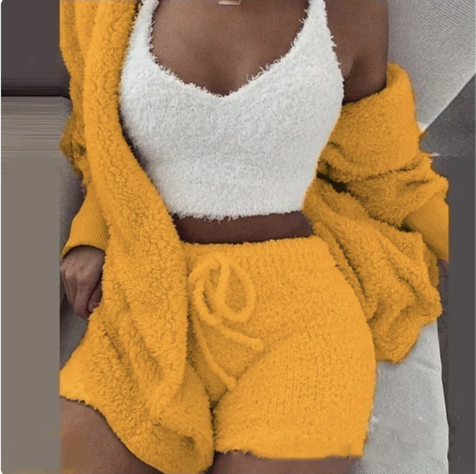 Fashion Plush 3-Piece Women's Loungewear Set