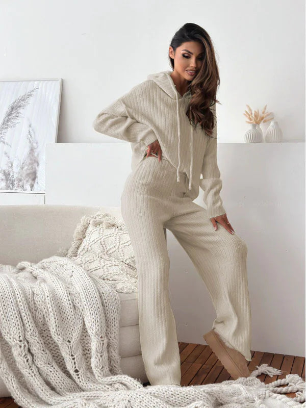 Women’s Hooded Two-Piece Lounge Set | Cozy Autumn & Winter Outfit