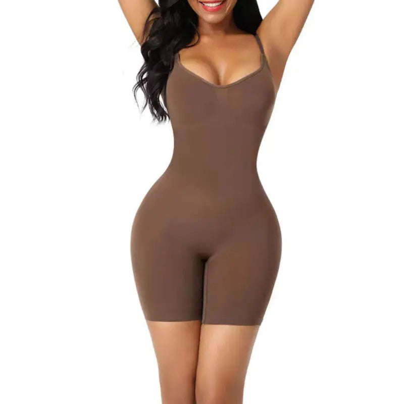 Postpartum Body Shaper Bodysuit with Open-Crotch Design