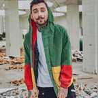 Unisex Oversized Corduroy Patchwork Jacket | Warm Retro Colorblock Coat for Autumn & Winter