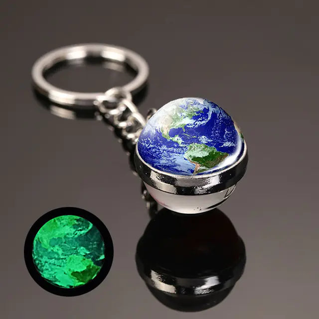 Glow In The Dark Planet Keychain - Solar System Design