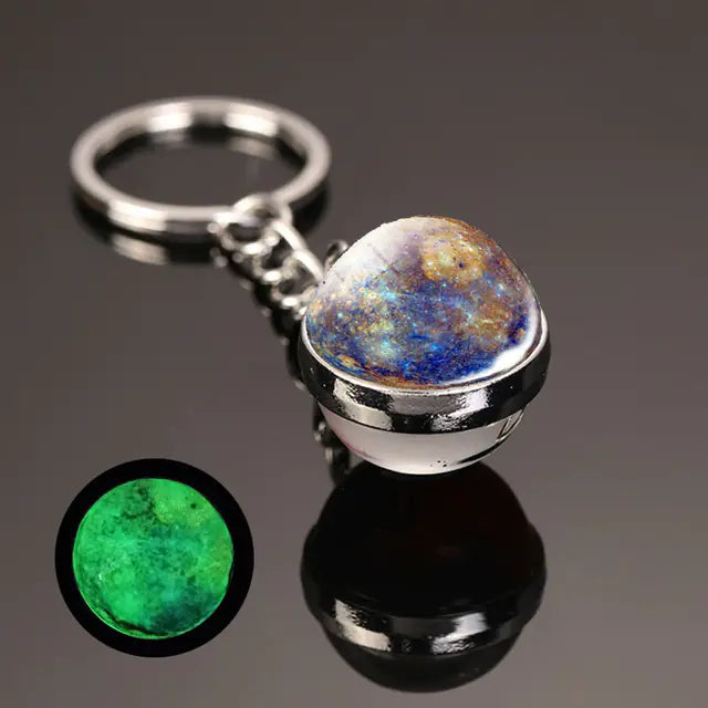 Glow In The Dark Planet Keychain - Solar System Design