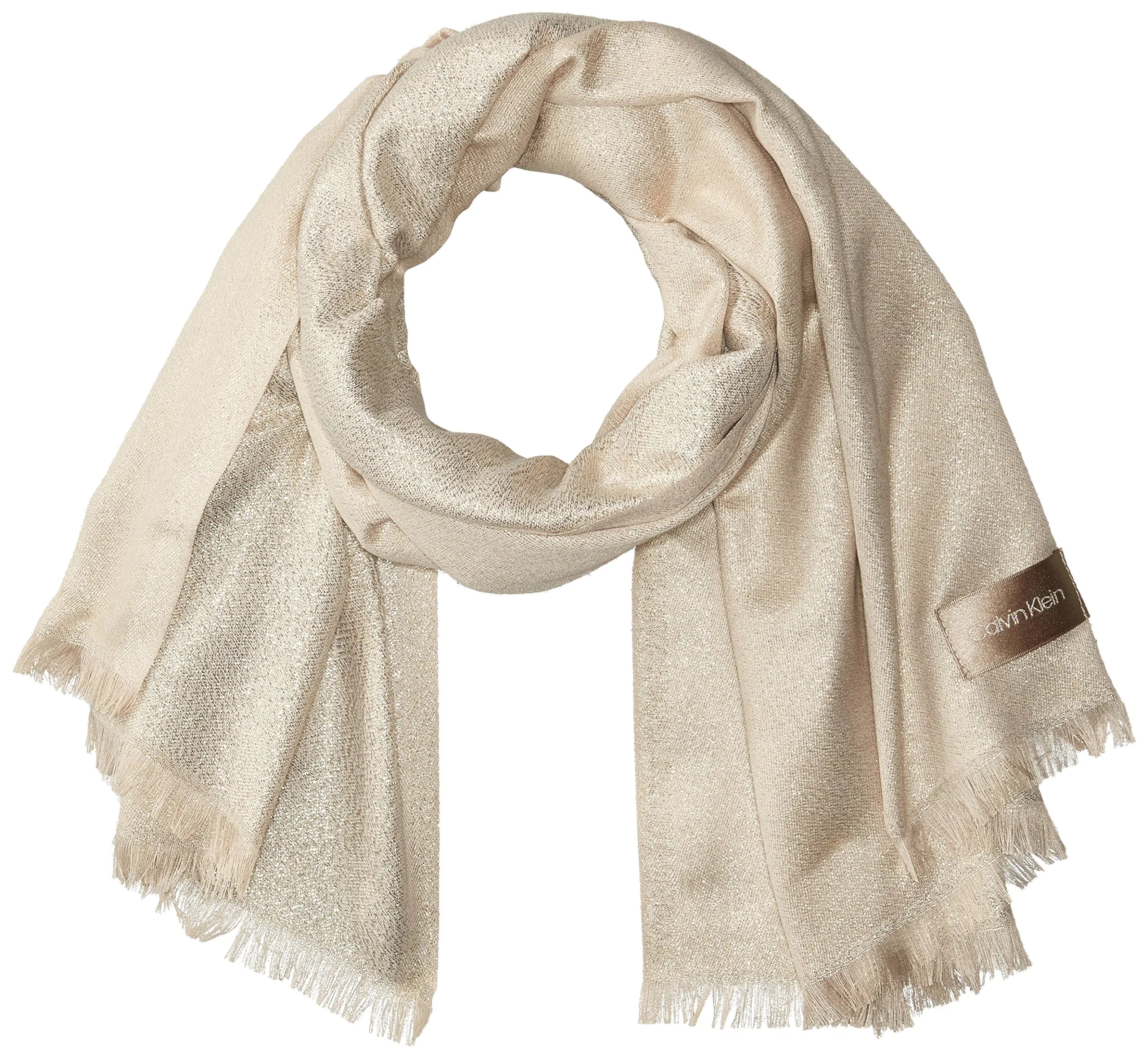 Calvin Klein Metallic Plaited Evening Scarf – Lightweight & Elegant Wrap